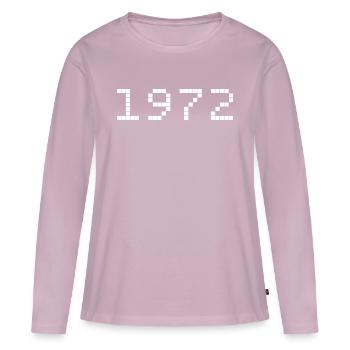 1972 Année de naissance - T-shirt manches longues Premium bio Femme - rose poudré - Devant - Julia (174cm)