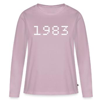 1983 Année de naissance - T-shirt manches longues Premium bio Femme - rose poudré - Devant - Julia (174cm)