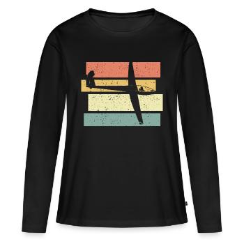 Glisse rétro vintage - T-shirt manches longues Premium bio Femme - noir - Devant - Julia (174cm)