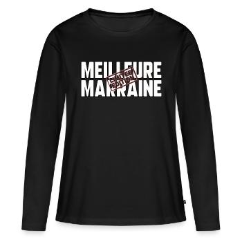 Meilleure marraine - T-shirt manches longues Premium bio Femme - noir - Devant - Julia (174cm)