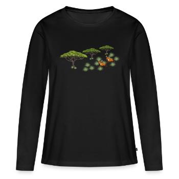 Safari Zoo Animal Safari Zoo - T-shirt manches longues Premium bio Femme - noir - Devant - Julia (174cm)