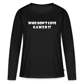 Jeu PC de jeu - T-shirt manches longues Premium bio Femme - noir - Devant - Julia (174cm)