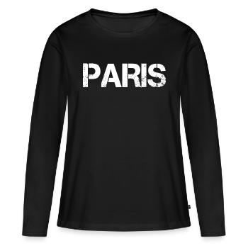 Paris - T-shirt manches longues Premium bio Femme - noir - Devant - Julia (174cm)