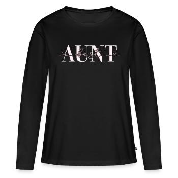 Meilleur cadeau de tante Tantes de cœur de famille - T-shirt manches longues Premium bio Femme - noir - Devant - Julia (174cm)