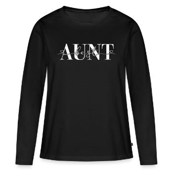 Meilleur cadeau de tante Tantes de cœur de famille - T-shirt manches longues Premium bio Femme - noir - Devant - Julia (174cm)
