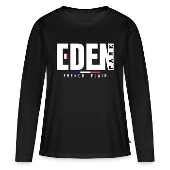 tee shirt eden park - T-shirt manches longues Premium bio Femme - noir - Devant - Julia (174cm)