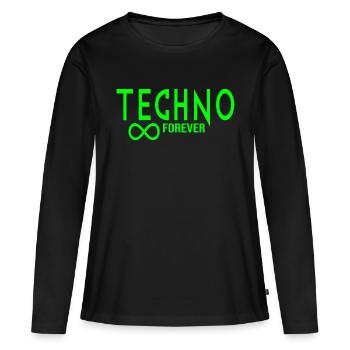 Techno pour toujours infini - T-shirt manches longues Premium bio Femme - noir - Devant - Julia (174cm)