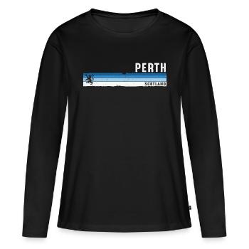Perth, Schottland: Landschaftliche Schönheit und kultureller Charme - Frauen Premium Bio Langarmshirt - Schwarz - Vorne - Julia (174cm)