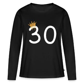 30 - Women's Premium Organic Long Sleeve Shirt - black - Front - Julia (174cm)