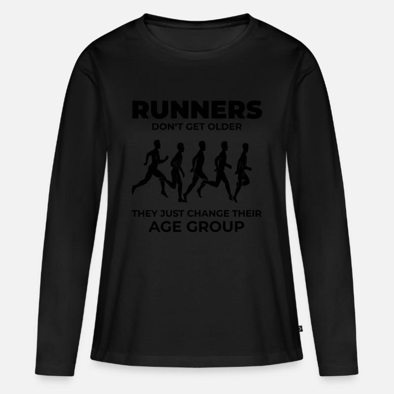 Runners - Frauen Premium Bio Langarmshirt - Schwarz
