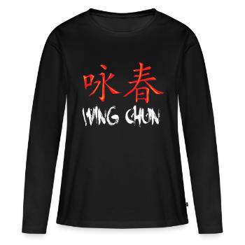 Wing chun Wingtsun Chinesische Schriftzeichen - Frauen Premium Bio Langarmshirt - Schwarz - Vorne - Julia (174cm)
