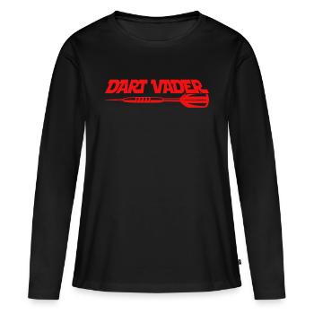 Fléchette Vador - T-shirt manches longues Premium bio Femme - noir - Devant - Julia (174cm)