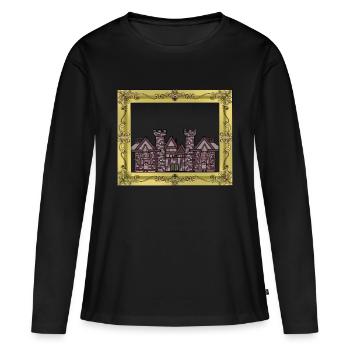 Mittelalter Schloss Burg Festung Ritter König KIng - Frauen Premium Bio Langarmshirt - Schwarz - Vorne - Julia (174cm)