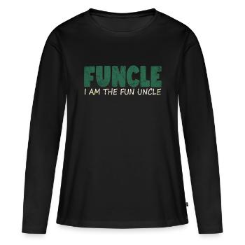 funcle fun oncle - T-shirt manches longues Premium bio Femme - noir - Devant - Julia (174cm)