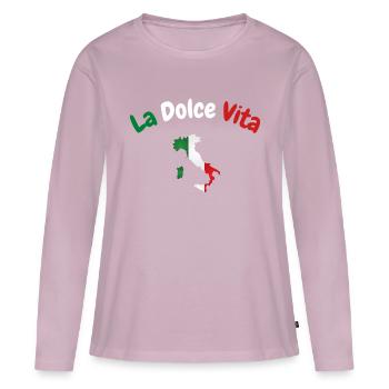 la dolce vita bella italia - Women's Premium Organic Long Sleeve Shirt - dusky pink - Front - Julia (174cm)