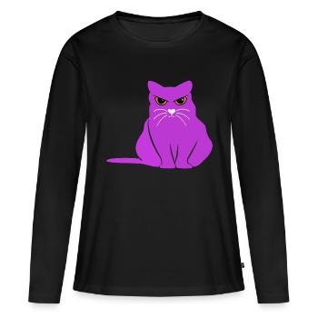 Fat CAT fetter Kater Galahad Histoire - T-shirt manches longues Premium bio Femme - noir - Devant - Julia (174cm)