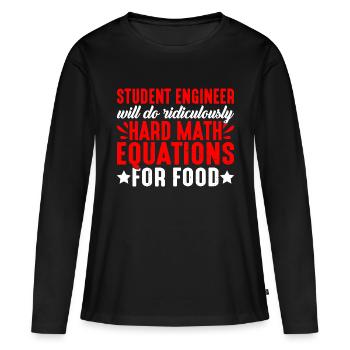 Fera des équations mathématiques ridiculement difficiles pour la nourriture3 - T-shirt manches longues Premium bio Femme - noir - Devant - Julia (174cm)