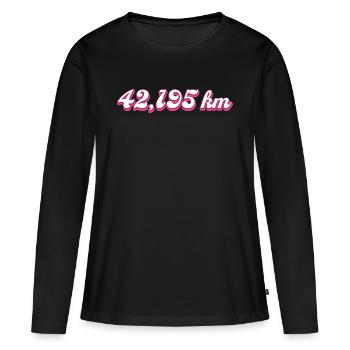 Marathon Marathon Runner Route Kilometers Gift - Women's Premium Organic Long Sleeve Shirt - black - Front - Julia (174cm)