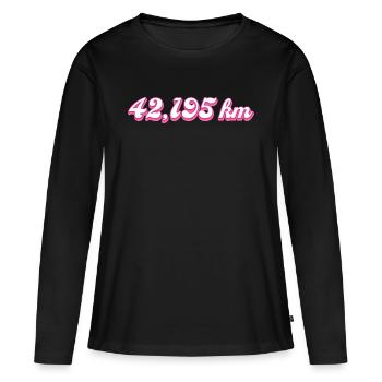Marathon Marathon Runner Distance Kilometers - Women's Premium Organic Long Sleeve Shirt - black - Front - Julia (174cm)