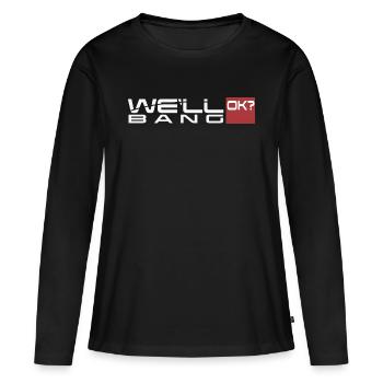 On va frapper, d’accord? On va frapper, d’accord? - T-shirt manches longues Premium bio Femme - noir - Devant - Julia (174cm)