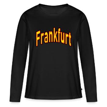 Francfort - T-shirt manches longues Premium bio Femme - noir - Devant - Julia (174cm)