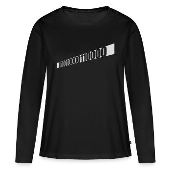 Binary Code Program Language - Women's Premium Organic Long Sleeve Shirt - black - Front - Julia (174cm)