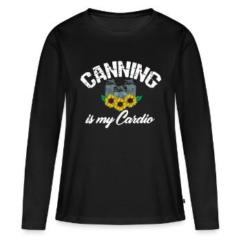 Homesteader Canning is my Cardio Food Perservation - Frauen Premium Bio Langarmshirt - Schwarz - Vorne - Julia (174cm)