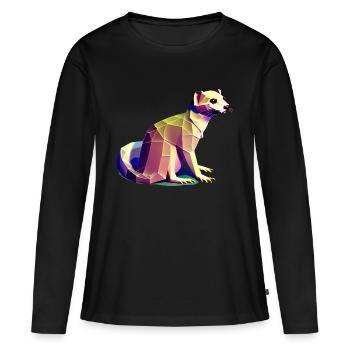 Polygon Frettchen - Frauen Premium Bio Langarmshirt - Schwarz - Vorne - Julia (174cm)