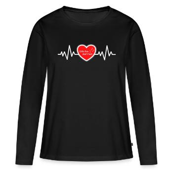 Battement de cœur Les petits mensonges ne font pas de mal Design - T-shirt manches longues Premium bio Femme - noir - Devant - Julia (174cm)
