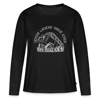 UDSSR LEGEND SINCE EVER - Frauen Premium Bio Langarmshirt - Schwarz - Vorne - Julia (174cm)
