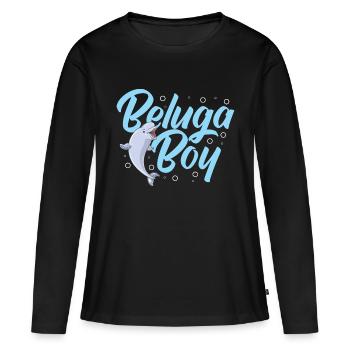 Béluga Béluga Baleine Observation des baleines Dauphin Dauphin - T-shirt manches longues Premium bio Femme - noir - Devant - Julia (174cm)
