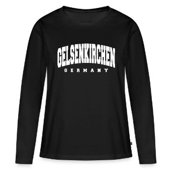 Gelsenkirchen - T-shirt manches longues Premium bio Femme - noir - Devant - Julia (174cm)