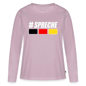 #SPRECHE Deutsch - Frauen Premium Bio Langarmshirt - Altrosa - Vorne - Julia (174cm)