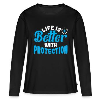 Agent d’assurance marchand d’assurance - T-shirt manches longues Premium bio Femme - noir - Devant - Julia (174cm)