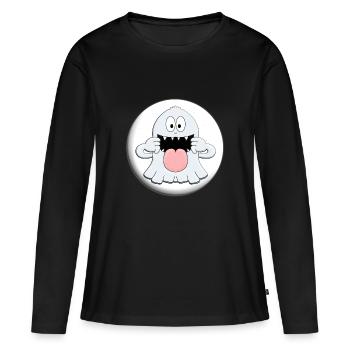 GESPENST - MONDSCHEIN - HALLOWEEN - KIND - KINDER - Frauen Premium Bio Langarmshirt - Schwarz - Vorne - Julia (174cm)