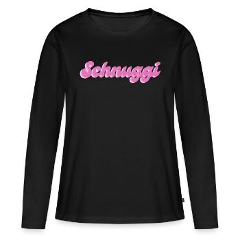 Schnuggi in pink - Women's Premium Organic Long Sleeve Shirt - black - Front - Julia (174cm)