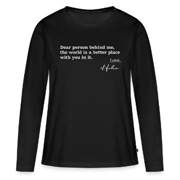 Rücken - Frauen Premium Bio Langarmshirt - Schwarz - Vorne - Julia (174cm)