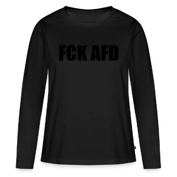FUCK AFD - Frauen Premium Bio Langarmshirt - Schwarz - Vorne - Julia (174cm)