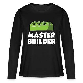 Brick Builder Brick Building Master Builder - Women's Premium Organic Long Sleeve Shirt - black - Front - Julia (174cm)