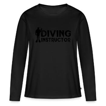 Instructeur de plongée / Plongée, Instructeur de plongée, Mer - T-shirt manches longues Premium bio Femme - noir - Devant - Julia (174cm)