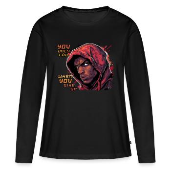you only fail - box kampfsport motivation - Frauen Premium Bio Langarmshirt - Schwarz - Vorne - Julia (174cm)