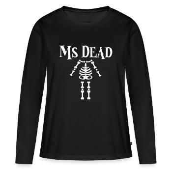 Ms Dead Halloween Skeleton Gift - Frauen Premium Bio Langarmshirt - Schwarz - Vorne - Julia (174cm)