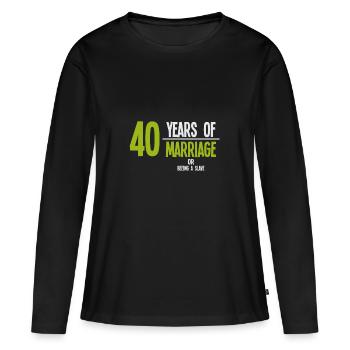 Mariage rubis marié 40 ans - T-shirt manches longues Premium bio Femme - noir - Devant - Julia (174cm)