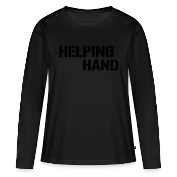 main tendue - T-shirt manches longues Premium bio Femme - noir - Devant - Julia (174cm)