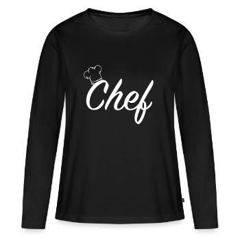 Chefkoch - Frauen Premium Bio Langarmshirt - Schwarz - Vorne - Julia (174cm)