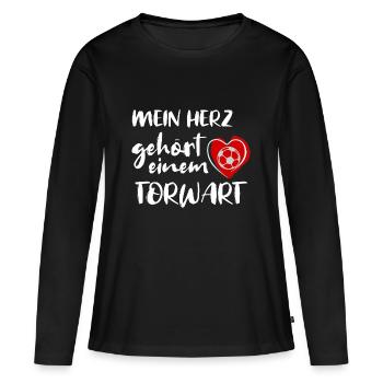 Spielerfrau Torwart - Frauen Premium Bio Langarmshirt - Schwarz - Vorne - Julia (174cm)