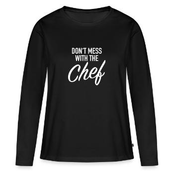 Chef - Frauen Premium Bio Langarmshirt - Schwarz - Vorne - Julia (174cm)