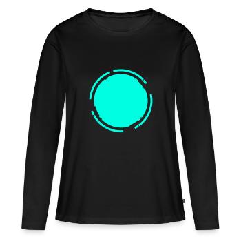 Arrière-plan rond Barre circulaire - T-shirt manches longues Premium bio Femme - noir - Devant - Julia (174cm)