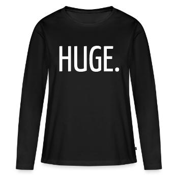 Riesig - Frauen Premium Bio Langarmshirt - Schwarz - Vorne - Julia (174cm)
