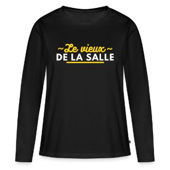 Le vieux de la salle - T-shirt manches longues Premium bio Femme - noir - Devant - Julia (174cm)
